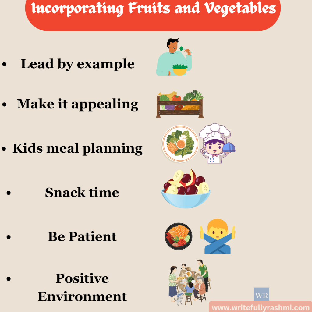 Incorporating fruits and vegetables to maintain healthy eating routine for kids