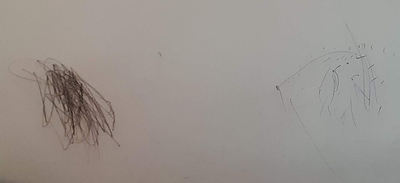 Why do kids write on walls?- a sample of scribbling on wall by my daughter.