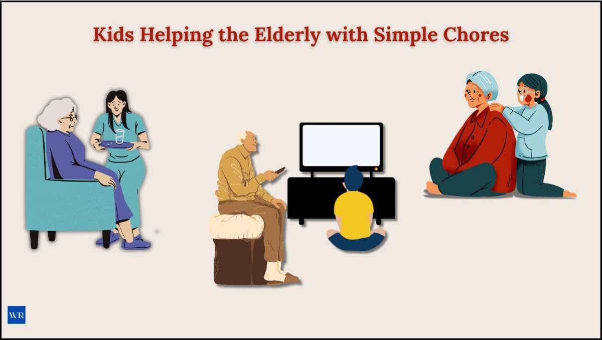How to care for the elderly at home: kids helping with simple chores